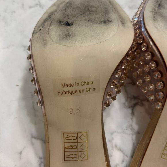 Jeffrey Campbell X Anthropologie Ziva Heel Rhinestone Studded Pointed Toe 9.5 - Picture 8 of 10